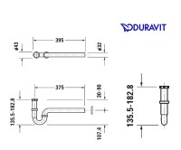 MEDIDAS SIFON LAVABO CROMADO DURAVIT